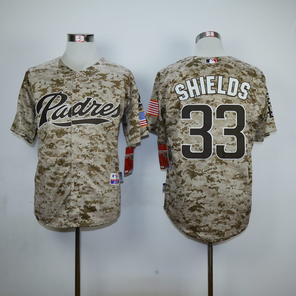 Men San Diego Padres #33 Shields Camo MLB Jerseys->san diego padres->MLB Jersey